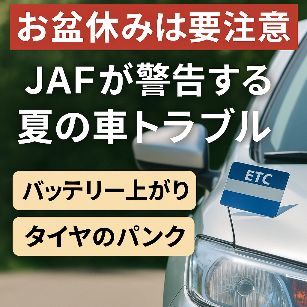 お盆休みは要注意！JAFが警告する夏の車トラブルと今すぐできる予防策