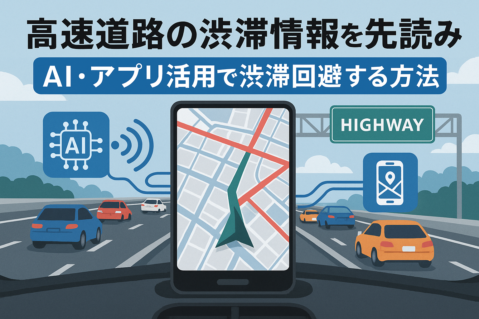 高速道路の渋滞情報を先読み！AI・アプリ活用で渋滞回避する方法【2025年最新版】