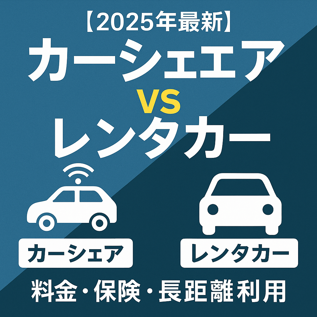 【2025年最新】カーシェア vs レンタカー徹底比較｜料金・保険・長距離利用でお得なのはどっち？