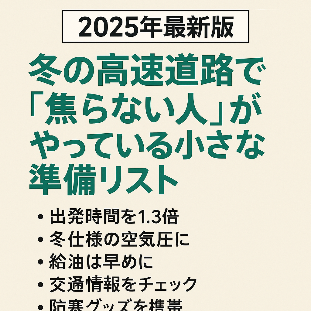 【2025年最新版】冬の高速道路で「焦らない人」がやっている小さな準備リスト