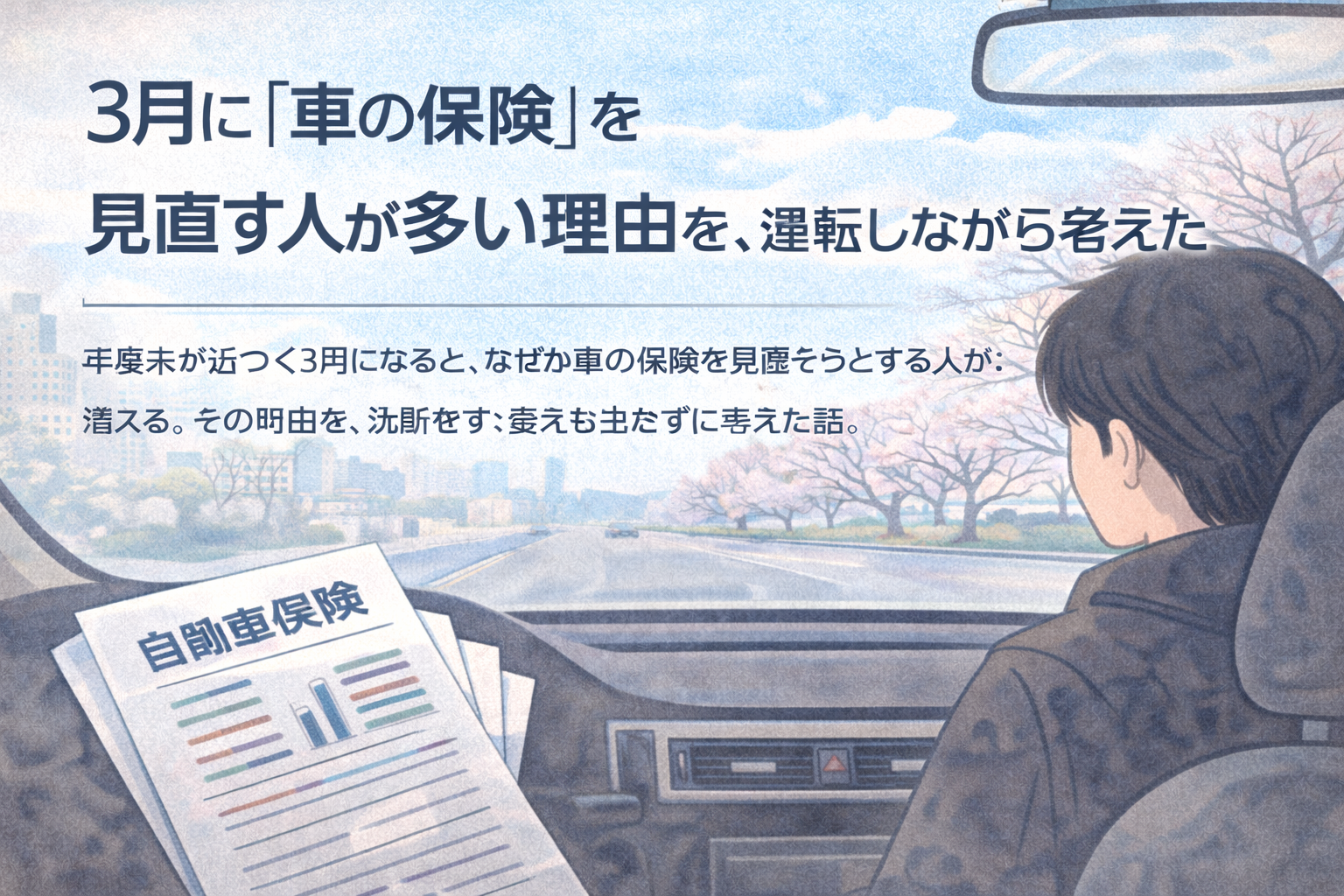 3月に「車の保険」を見直す人が多い理由を、運転しながら考えた