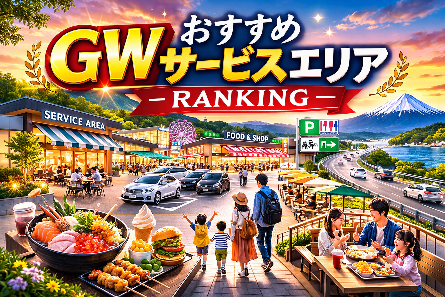 GWおすすめサービスエリアランキング｜混雑回避＆グルメ重視で厳選