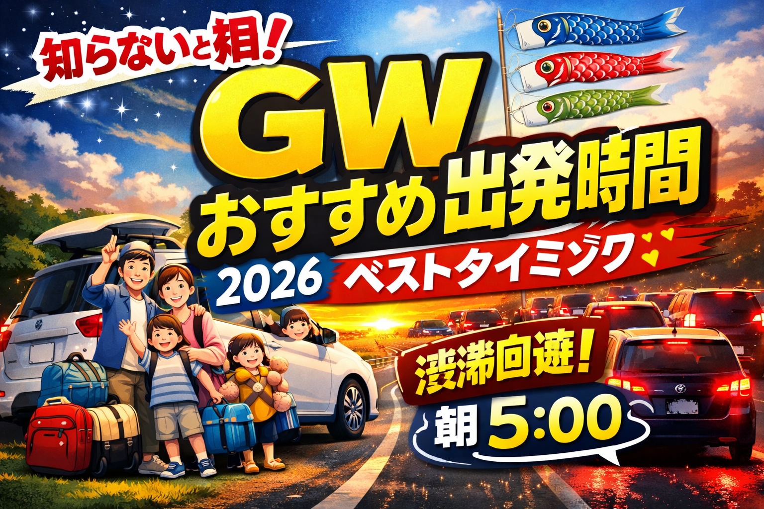GWおすすめ出発時間｜渋滞を避けるベストなタイミング【2026年版】