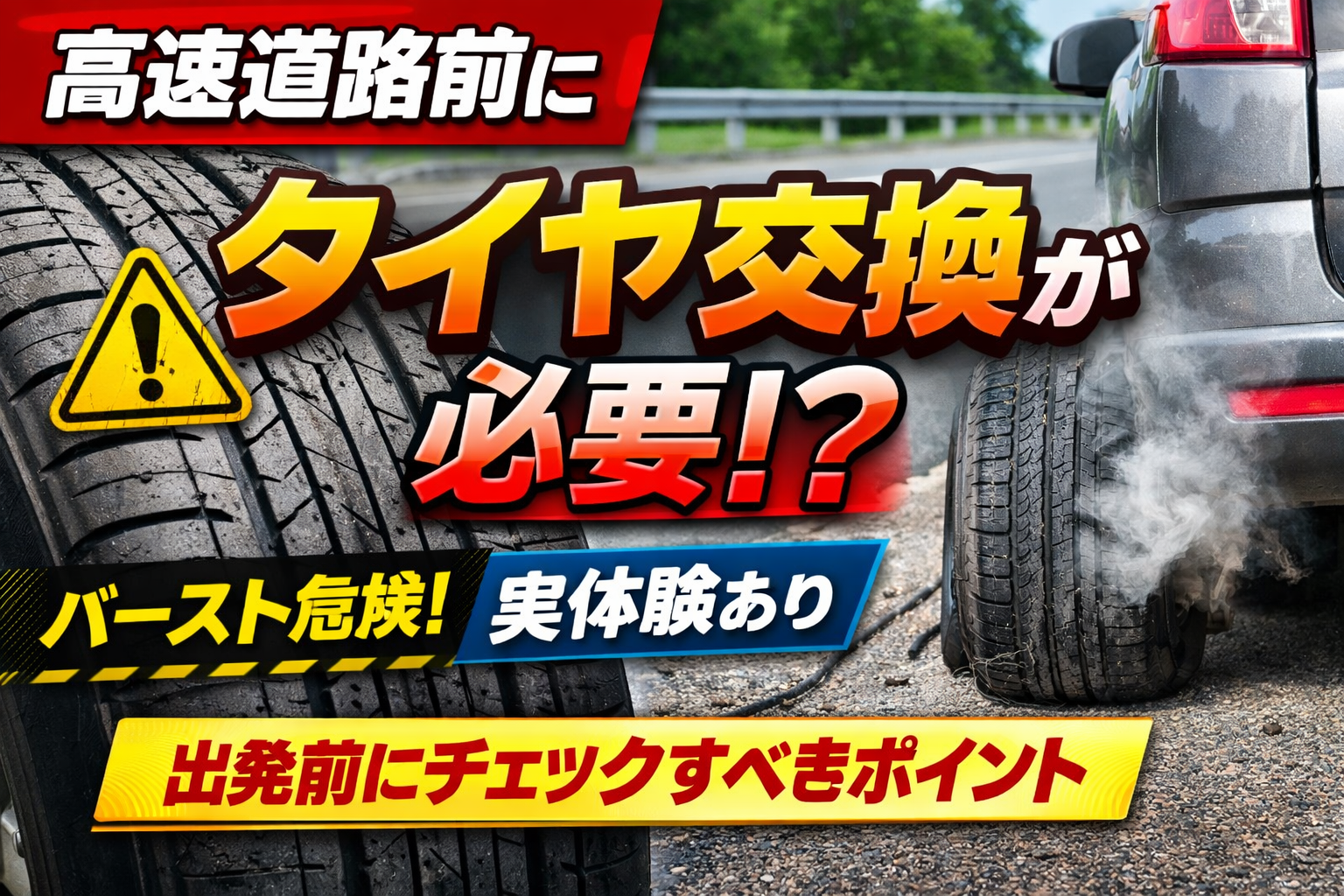 高速道路前にタイヤ交換は必要？バーストを防ぐためのチェックポイント