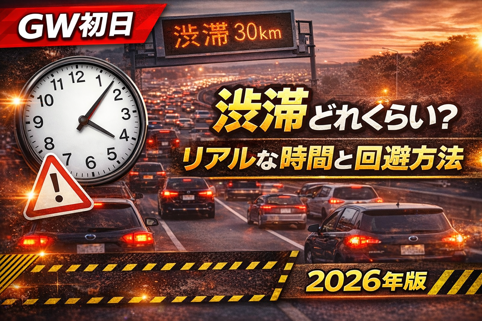GW初日の渋滞はどれくらい？リアルな時間と回避方法【2026年版】