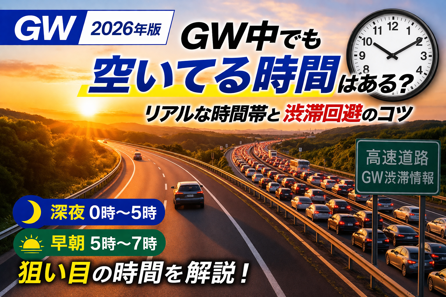 GW中でも空いてる時間はある？リアルな時間帯と渋滞回避のコツ【2026年版】