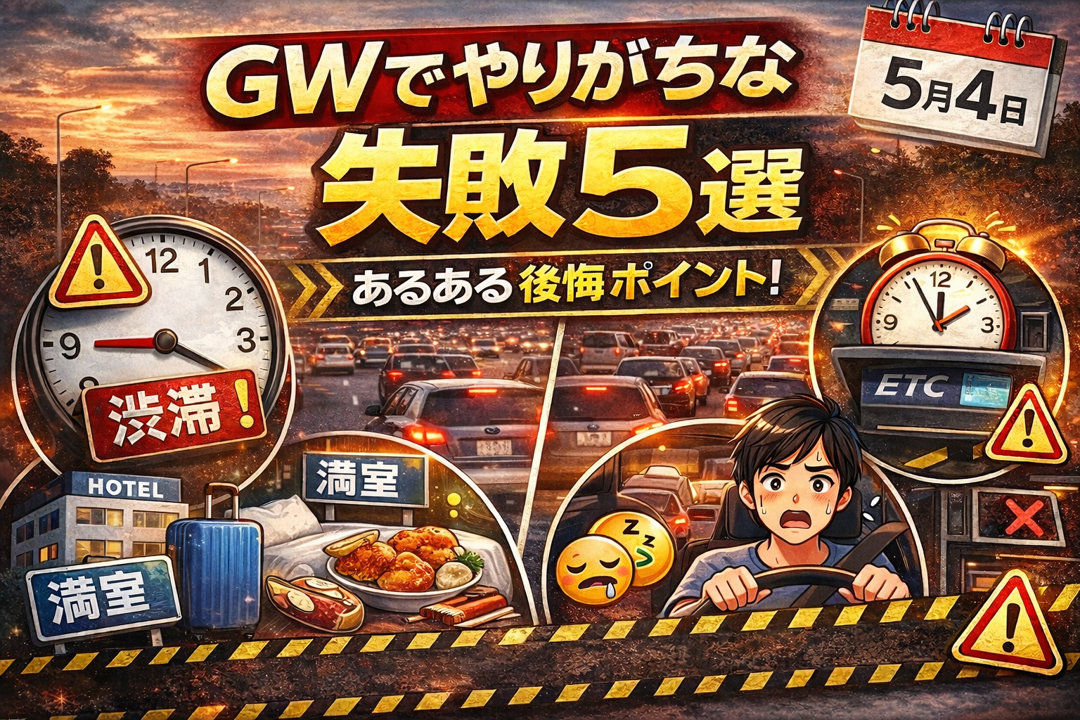 GWでやりがちな失敗5選｜渋滞・出発時間・宿で後悔しないために
