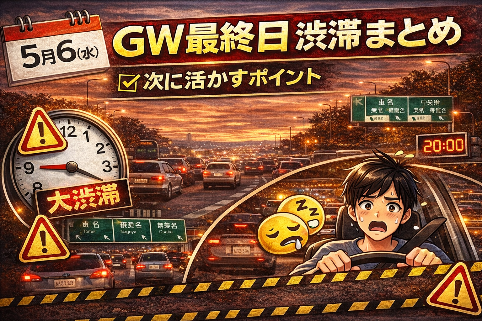 GW最終日の渋滞まとめ｜今年の傾向と次に活かすポイント【2026年版