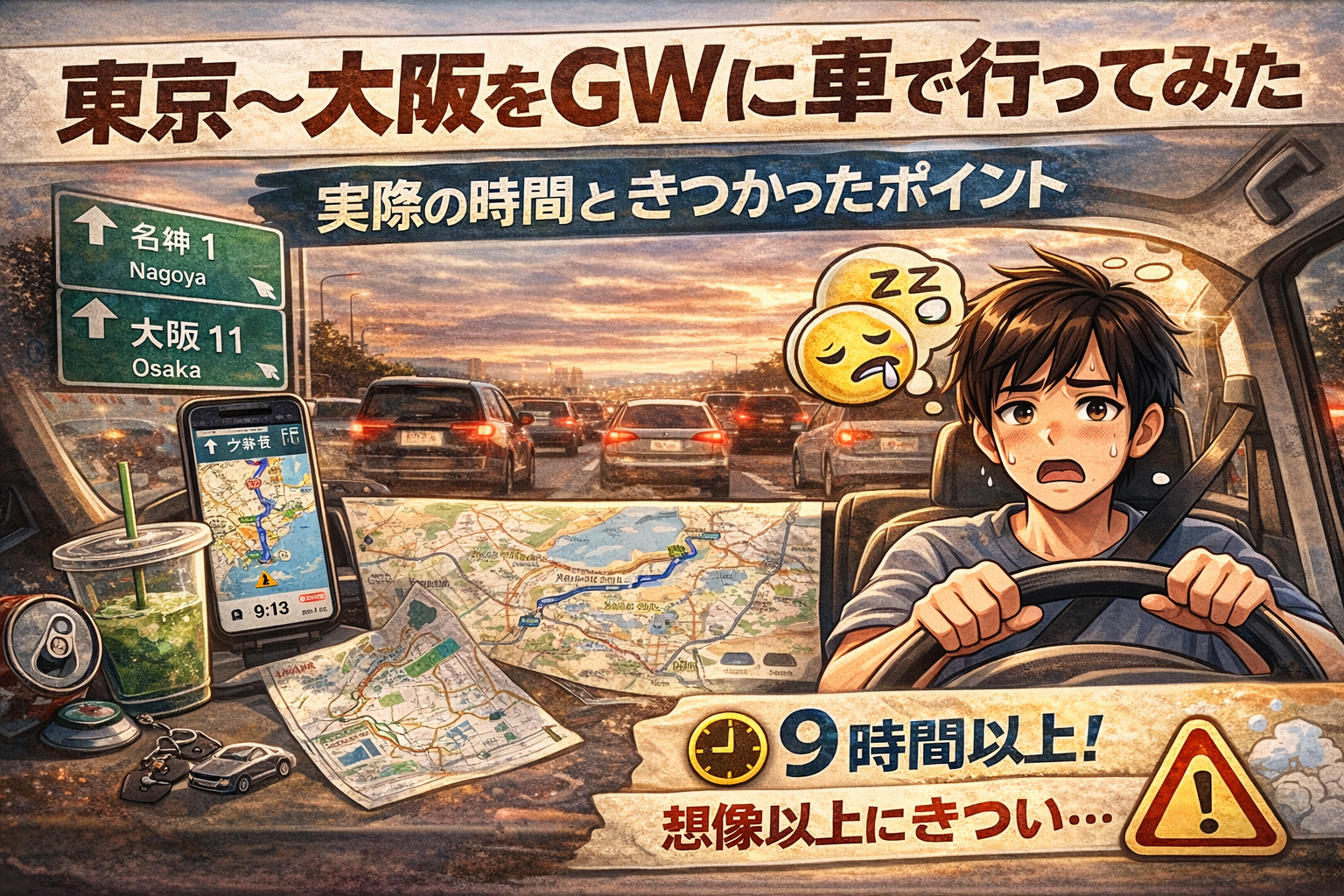 東京〜大阪をGWに車で行ってみた｜実際の時間ときつかったポイント