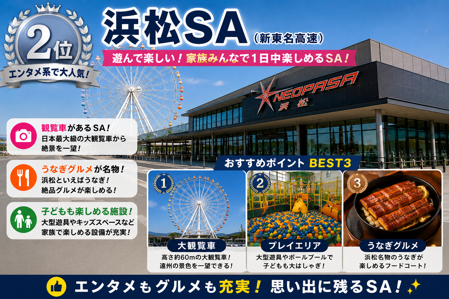 浜松SA 新東名 グルメ 観覧車 おすすめ