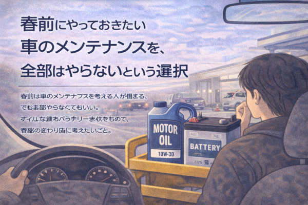 春前にやっておきたい車のメンテナンスを、全部はやらないという選択