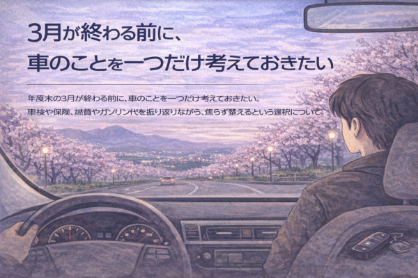 3月が終わる前に、車のことを一つだけ考えておきたい